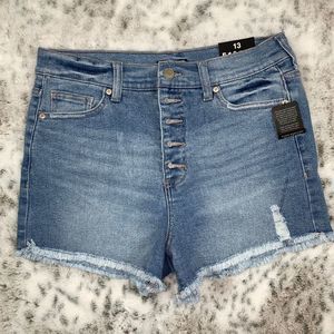 Fashion Nova High Waist Shorts Light Wash Sz 13